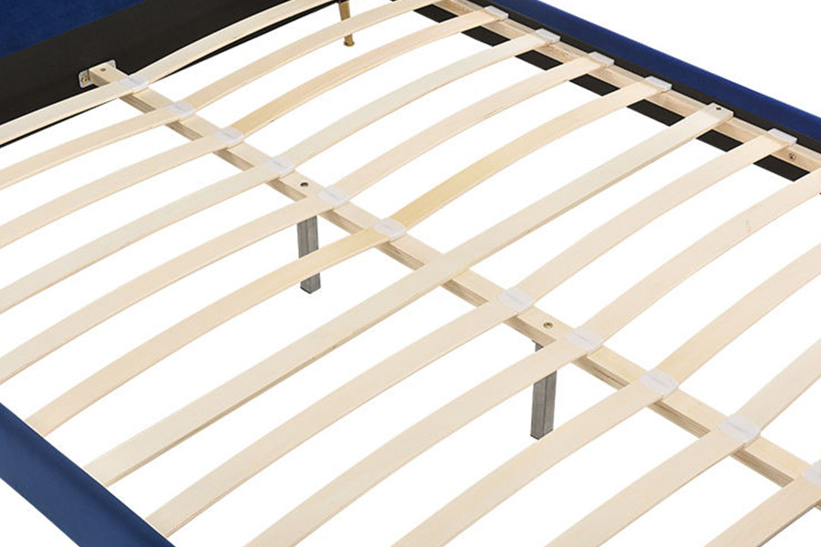 1358 Cama estofada elegante e simples em tecido