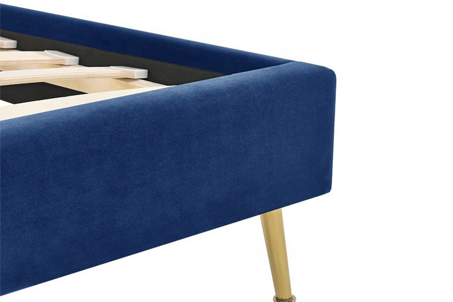 1358 Cama estofada elegante e simples em tecido