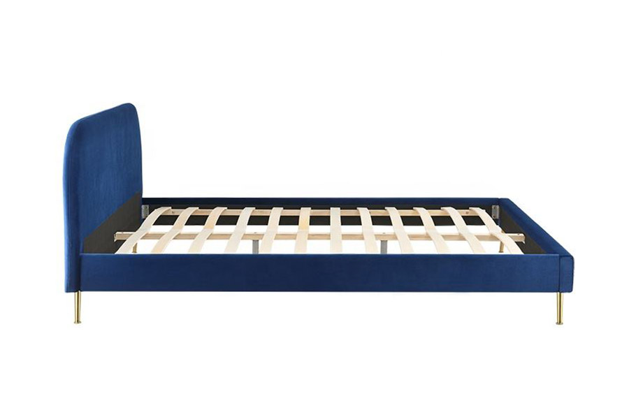 1358 Cama estofada elegante e simples em tecido