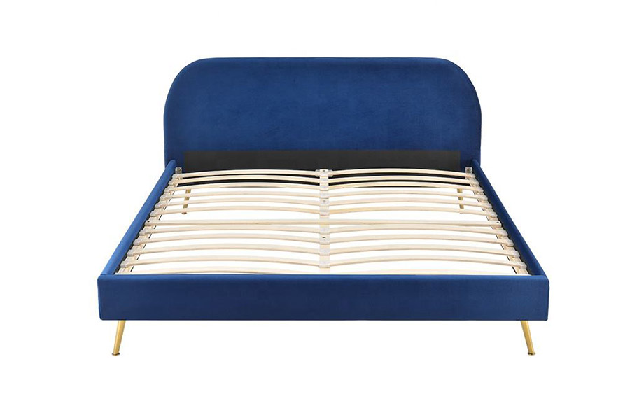 1358 Cama estofada elegante e simples em tecido