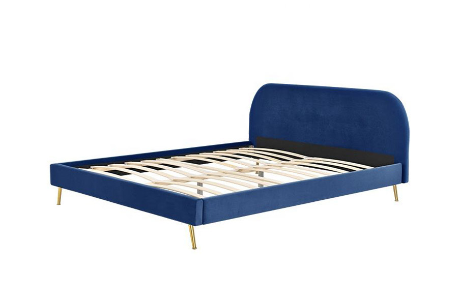 1358 Cama estofada elegante e simples em tecido