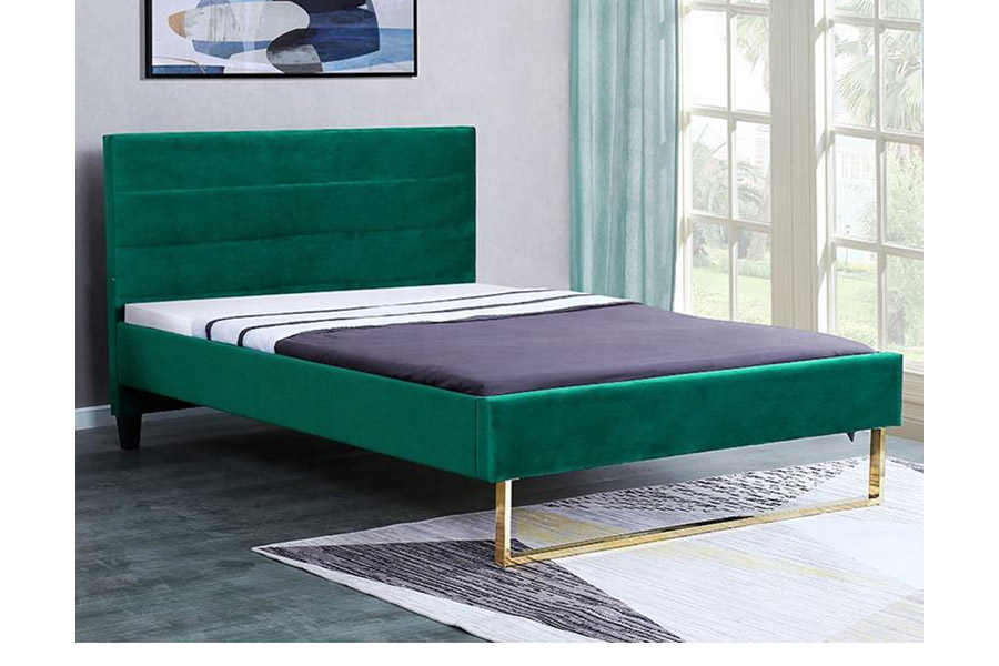Cama estofada de design moderno com cama king size de luxo 1347