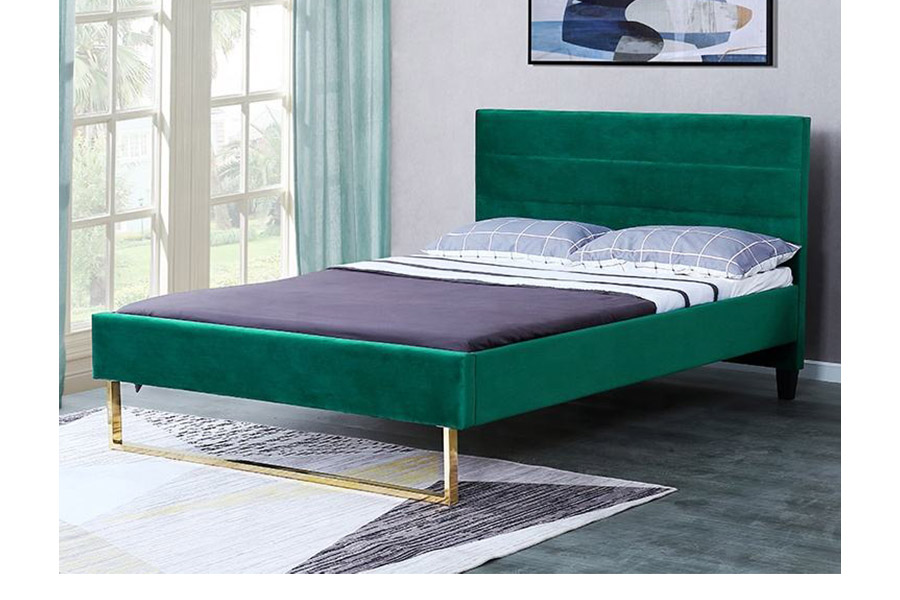 Cama estofada de design moderno com cama king size de luxo 1347