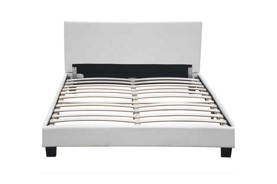 Cama estofada em couro PU com design simples e moderno 1864