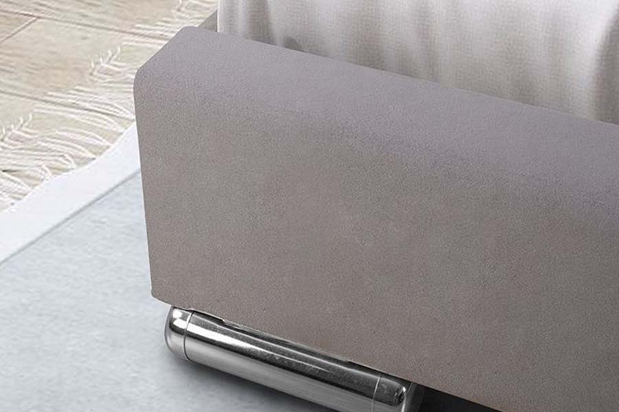 Cama de solteiro de couro sintético 1571 com cabeceira com código de cores e camas infantis