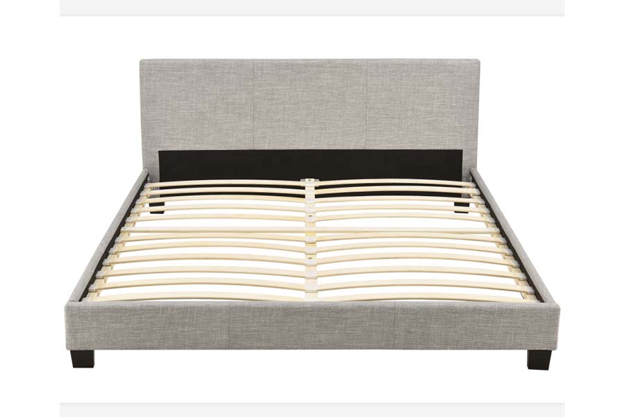 Cama estofada de estofamento macio da cama de linho de 1803 cinzas