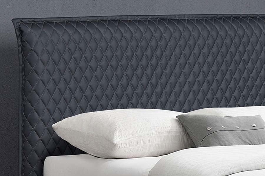 Cama estofada de estilo moderno com cama Bett de couro 1664
