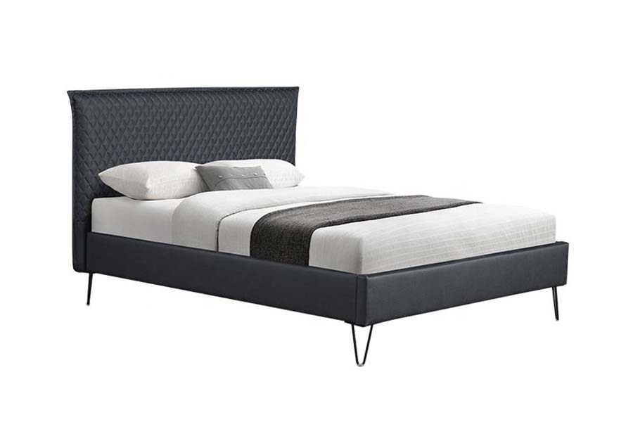 Cama estofada de estilo moderno com cama Bett de couro 1664