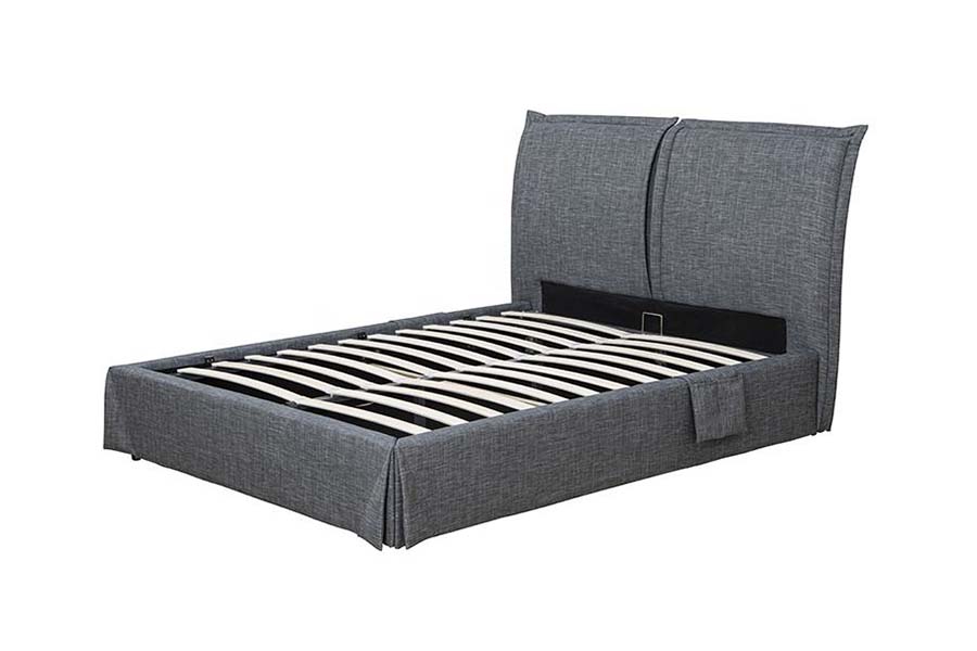 1530 camas estofadas tela de linho quadro estofado da cama do armazenamento