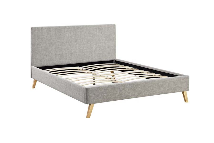 Cama estofada de estofamento macio com estrutura de madeira de tamanho duplo 1525