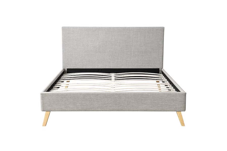 Cama estofada de estofamento macio com estrutura de madeira de tamanho duplo 1525