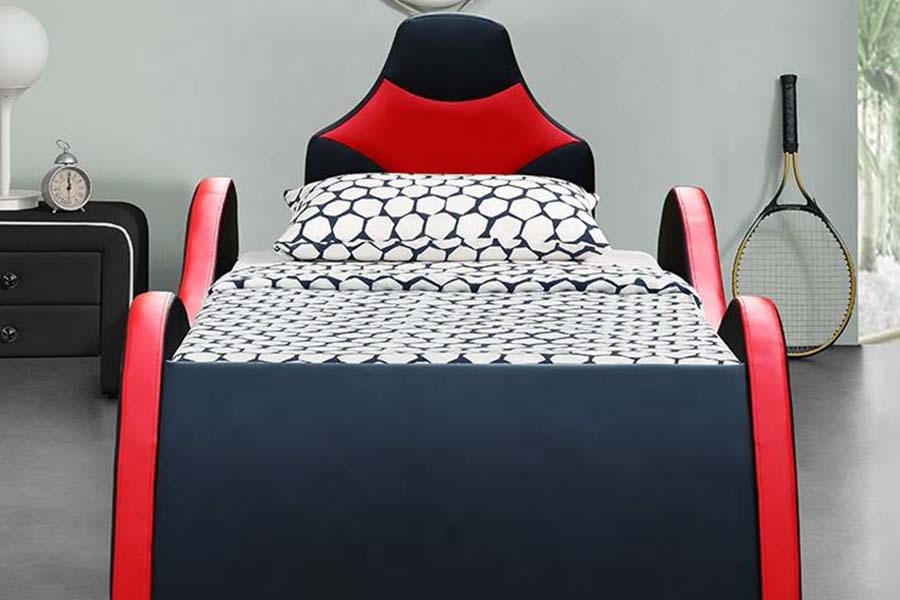 Cama de couro 1510 com formato legal, camas de carro para crianças