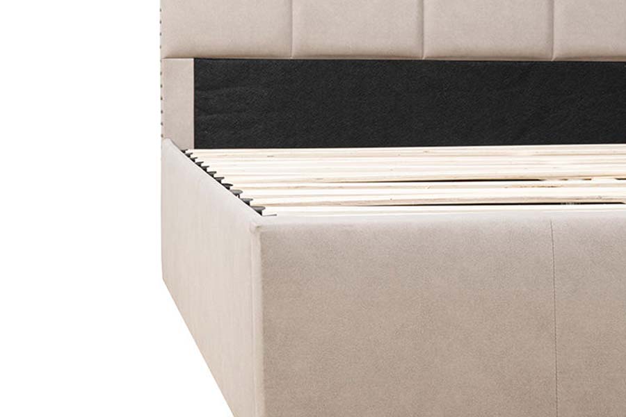 Cama estofada com design de botão de tecido macio king size 1616