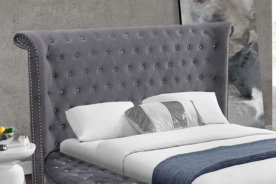 Cama estofada estofada luxuosa moderna 1611