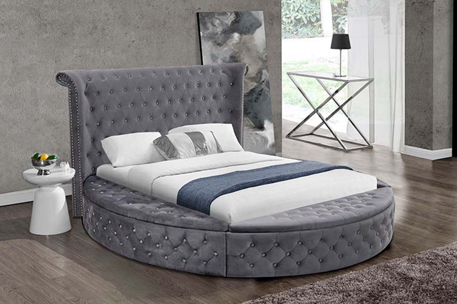 Cama estofada estofada luxuosa moderna 1611
