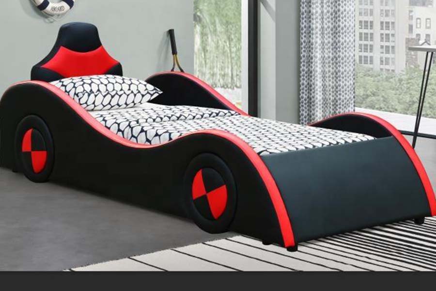 1497 Camas de carro estilo super carro de corrida em forma de S para crianças