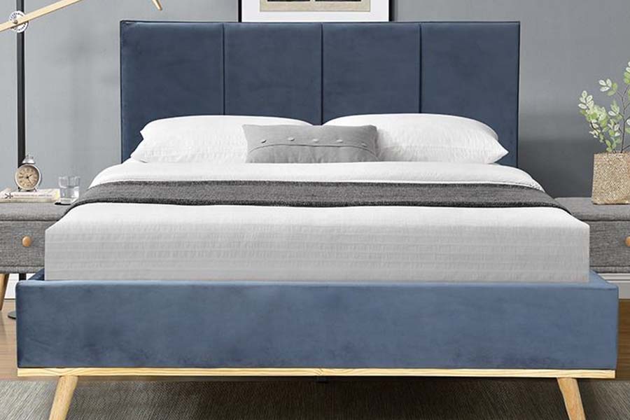 Cama estofada com estrutura durável de cama de casal de 1495 tecidos