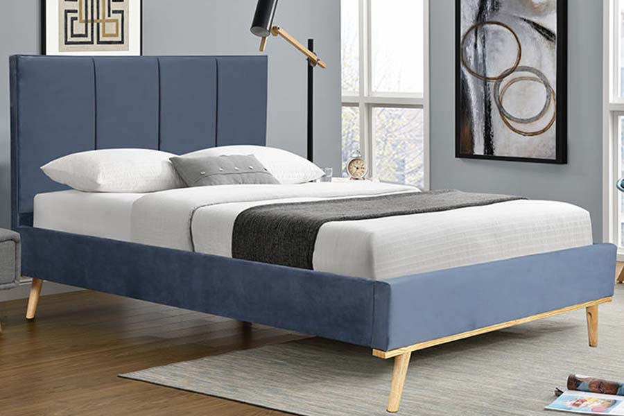Cama estofada com estrutura durável de cama de casal de 1495 tecidos