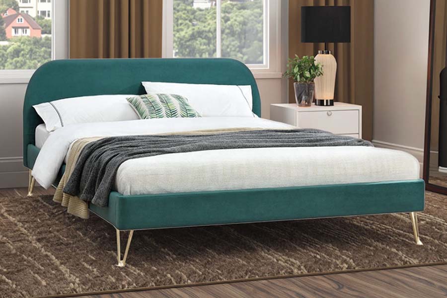 Cama estofada com estrutura de cama king size de alta qualidade 1475