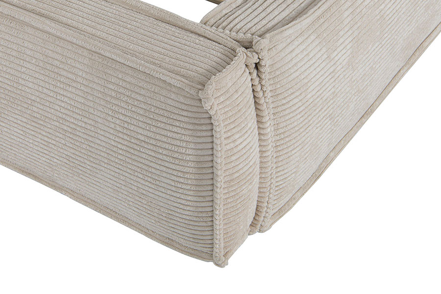 Cama estofada em tecido de veludo cotelê 4213 Tofu-Design