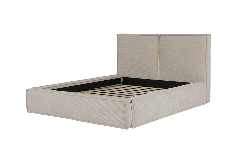 Cama estofada em tecido de veludo cotelê 4213 Tofu-Design