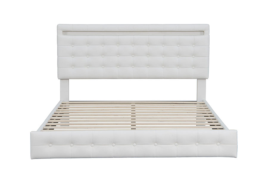 4209 Estrutura de cama estofada com LED ajustável king-size
