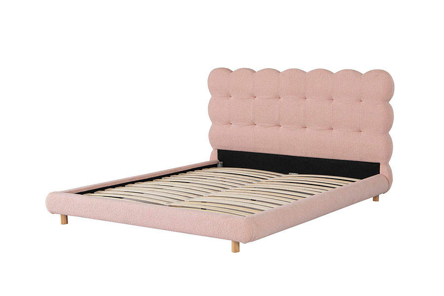 4134 Cama estofada de lã sherpa de design francês