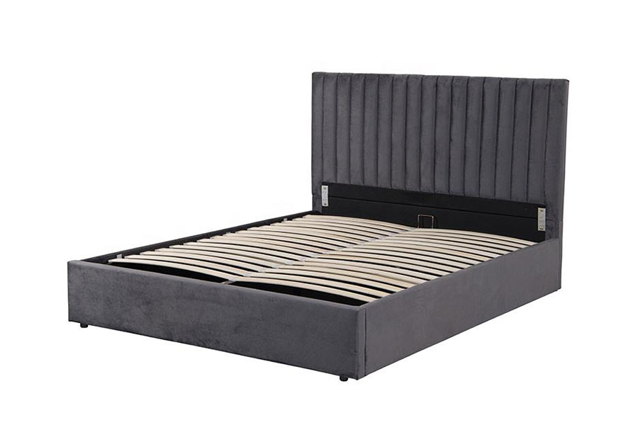 Estrutura de cama de armazenamento otomana de veludo leve e luxuoso 4088