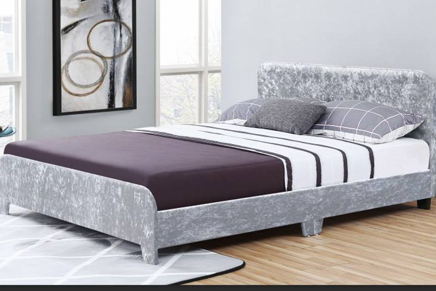 1142-3 Cama estofada com pacote de uma caixa em tecido de linho moderno
