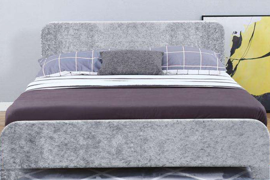 1142-3 Cama estofada com pacote de uma caixa em tecido de linho moderno