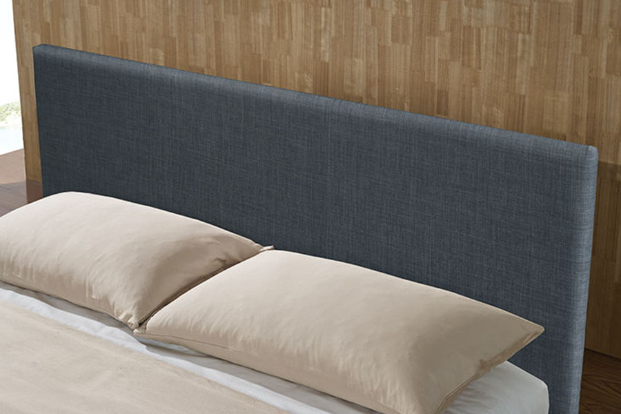 1142-2 Estrutura de cama queen-size de madeira em tecido de linho estilo americano