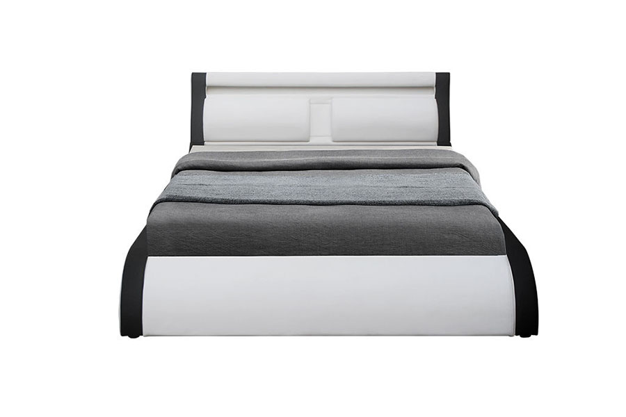 Cama de couro PU otomana com elevador a gás LED macio com almofada 1175-1G