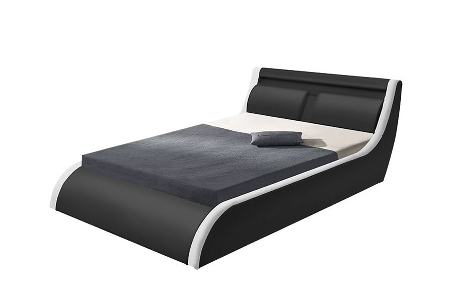 Cama de couro PU otomana com elevador a gás LED macio com almofada 1175-1G
