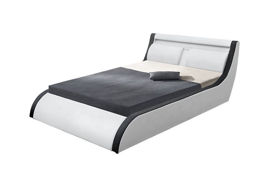 Cama de couro PU otomana com elevador a gás LED macio com almofada 1175-1G
