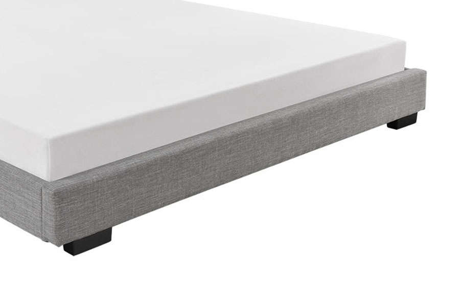 1159A Cama estofada com estrutura de madeira maciça King Queen Linen