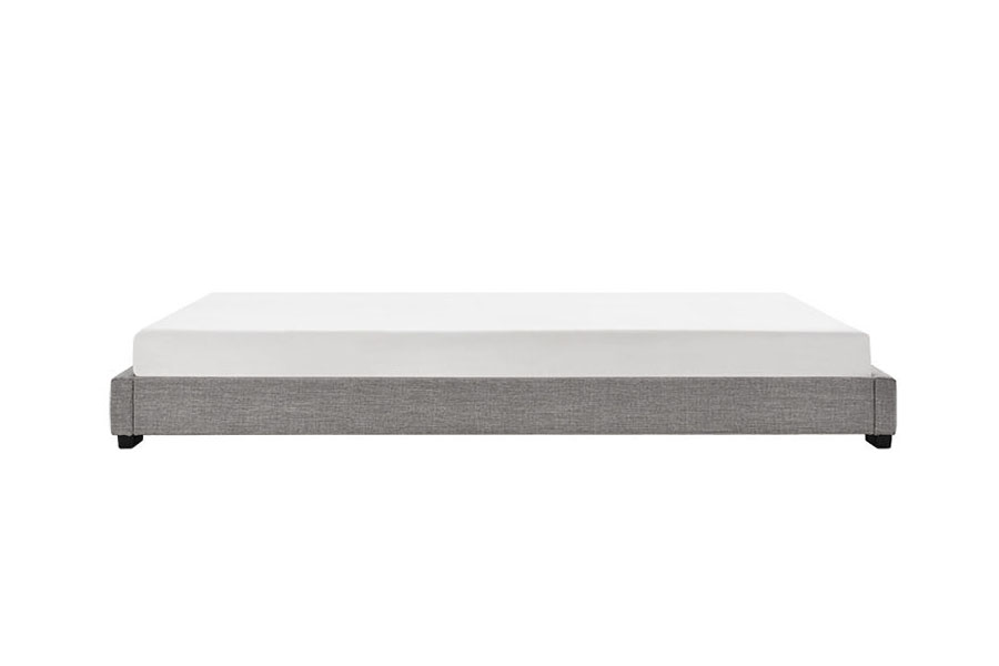 1159A Cama estofada com estrutura de madeira maciça King Queen Linen