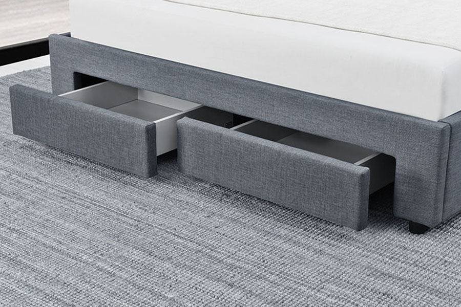 1217D Europeu Velvet Rhombus-Cabeceira King Estrutura de cama com quatro gavetas e armazenamento