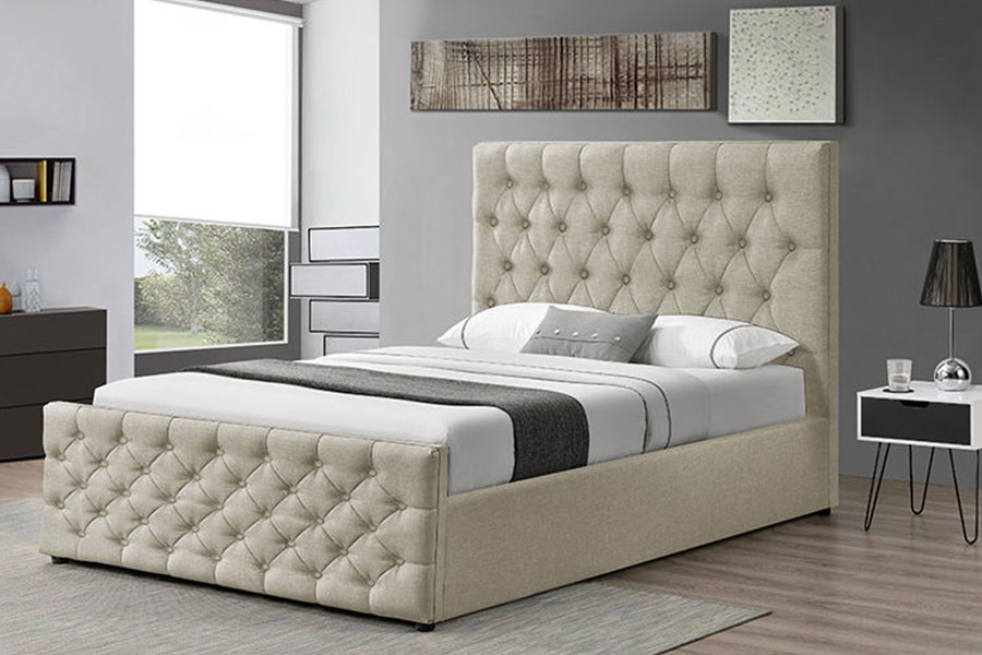 Estrutura da cama de armazenamento com elevador a gás duplo otomano europeu de couro falso 1207G