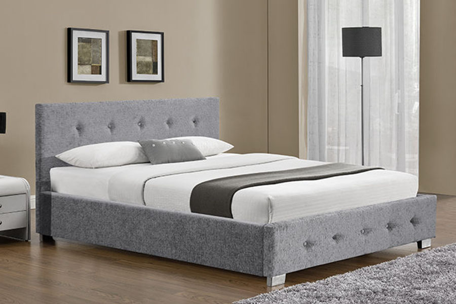Estrutura da cama estofada king-size otomana em tecido 1191G