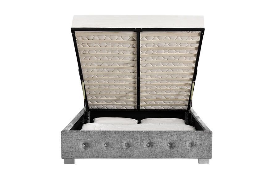 Estrutura da cama estofada king-size otomana em tecido 1191G