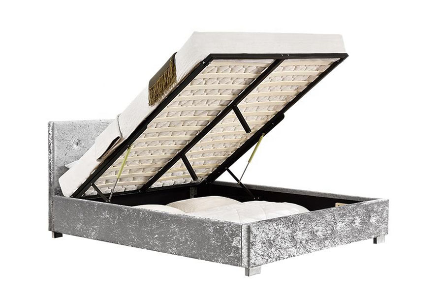 Estrutura da cama estofada king-size otomana em tecido 1191G