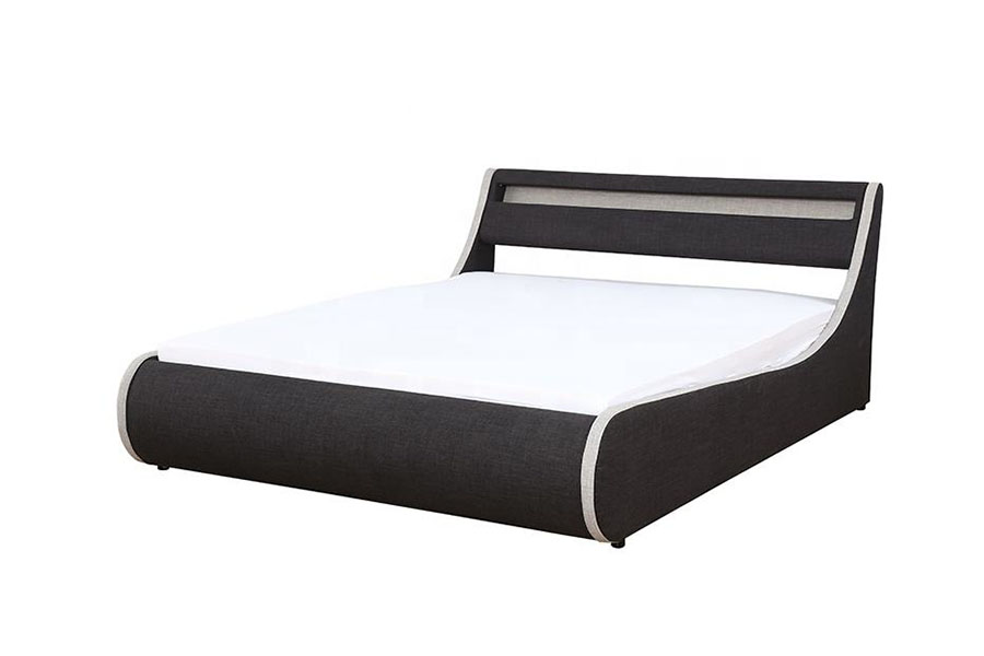 1408-1G tecido de linho macio com estrutura de madeira para armazenamento otomano estrutura de cama estofada