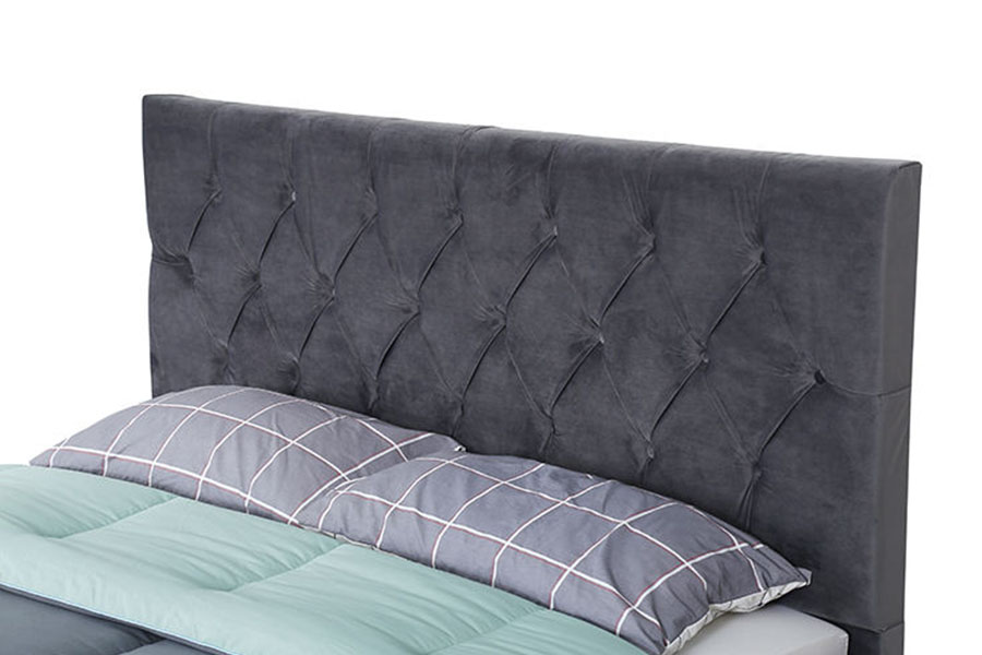 1406D Velvet King gaveta com base de madeira estofada estrutura de cama de armazenamento