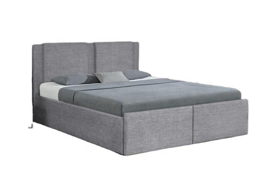 1311DG ​​Estrutura de cama estofada em tecido com duas gavetas e armazenamento a gás 1311DG