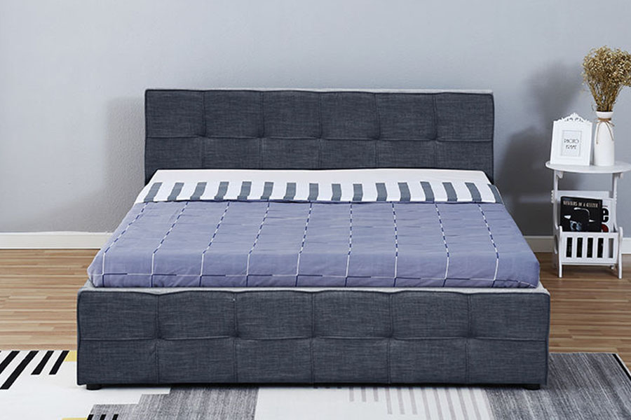 1295G painel-cabeceira em tecido queen estofado otomano estrutura de cama de armazenamento