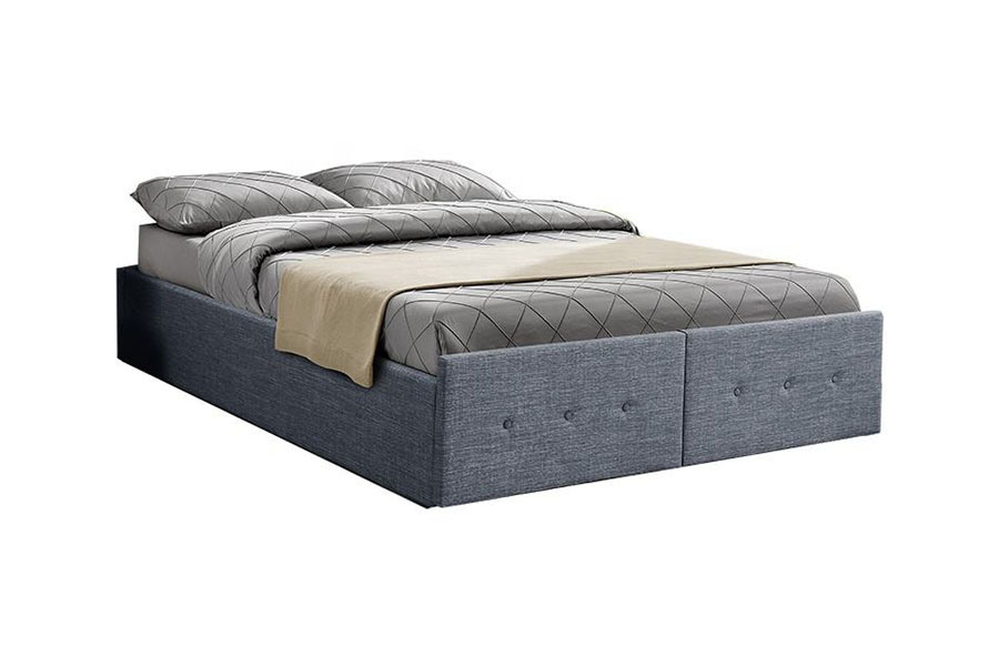1326DG Gas-Lift Panel-Style Tecido Queen Storage Gaveta Estofada Estrutura de Cama