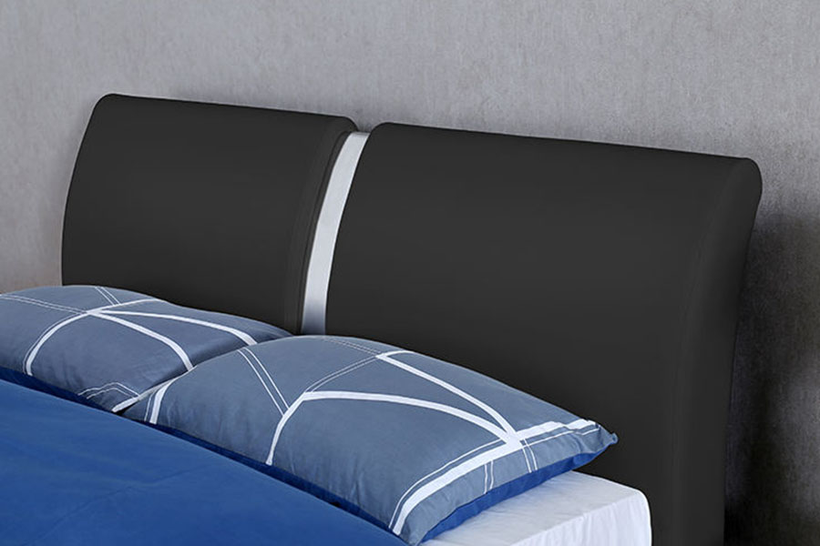 Estrutura de cama estofada de armazenamento de quarto otomano de couro sintético de vários tamanhos 1285G