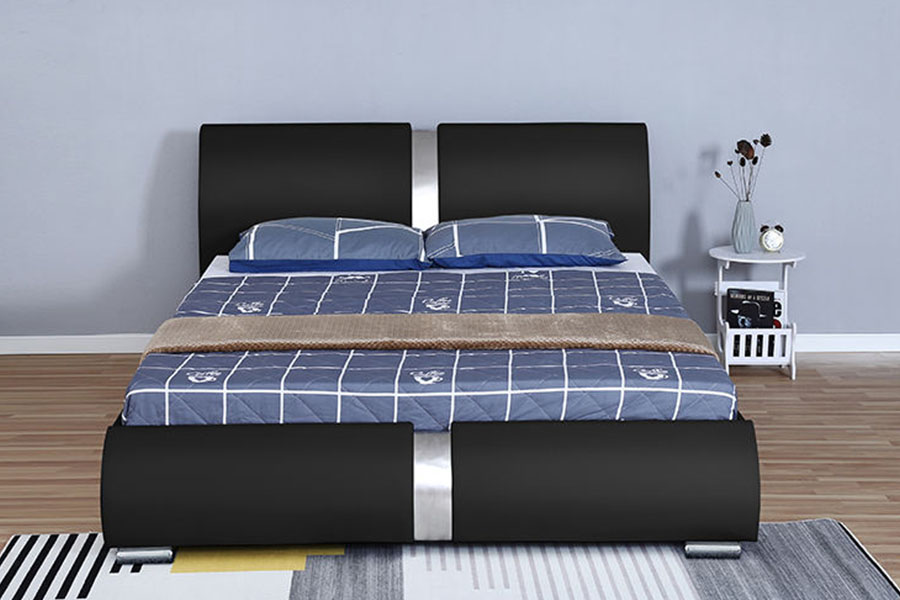 Estrutura de cama estofada de armazenamento de quarto otomano de couro sintético de vários tamanhos 1285G