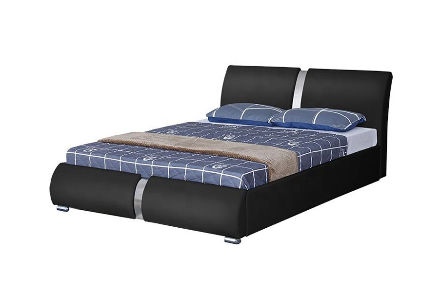Estrutura de cama estofada de armazenamento de quarto otomano de couro sintético de vários tamanhos 1285G